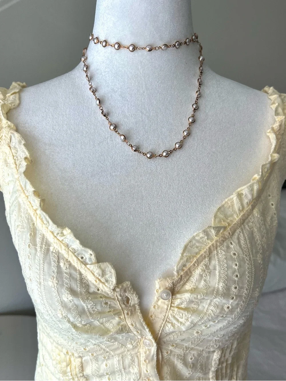 Women's Cream Ruffled Button-Front Top - Picture 2 of 6